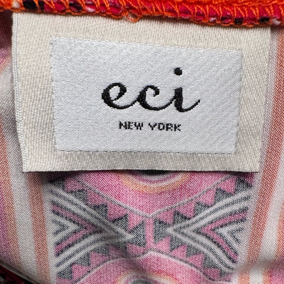 ECI New York Women’s Multicolored Aztec Pattern Midi Shift Dress Size Medium - Picture 3 of 5